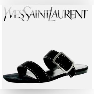 Saint Laurent pear buck suede sandals Size EUR 40.5 MADE IN ITALY